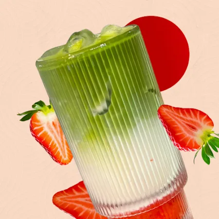 Strawberry Iced Matcha Latte8