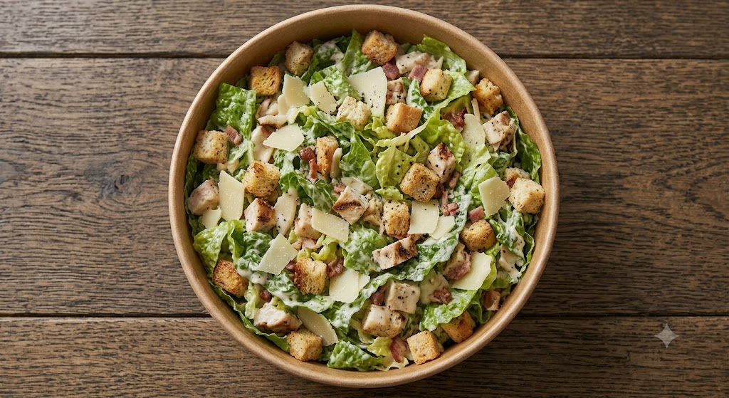 Grilled chicken breast ceaser salad