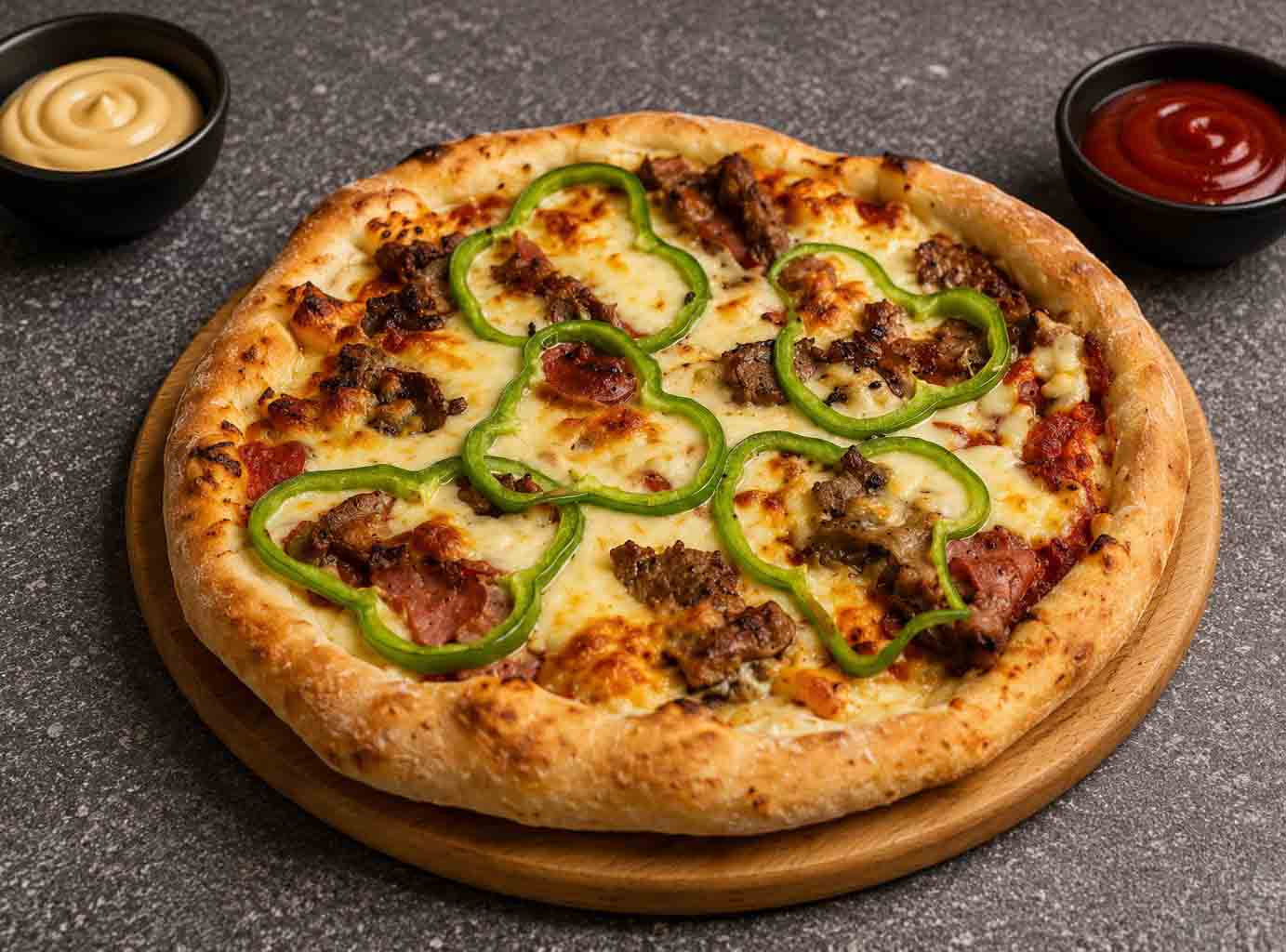 Small meat Supreme pizza
